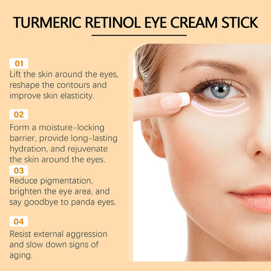 West Month 5g Turmeric Retinol Remove Dark Circles Eye Cream Stick Anti Eye Bags Puffiness Brightener Moisturizing Eye Cream