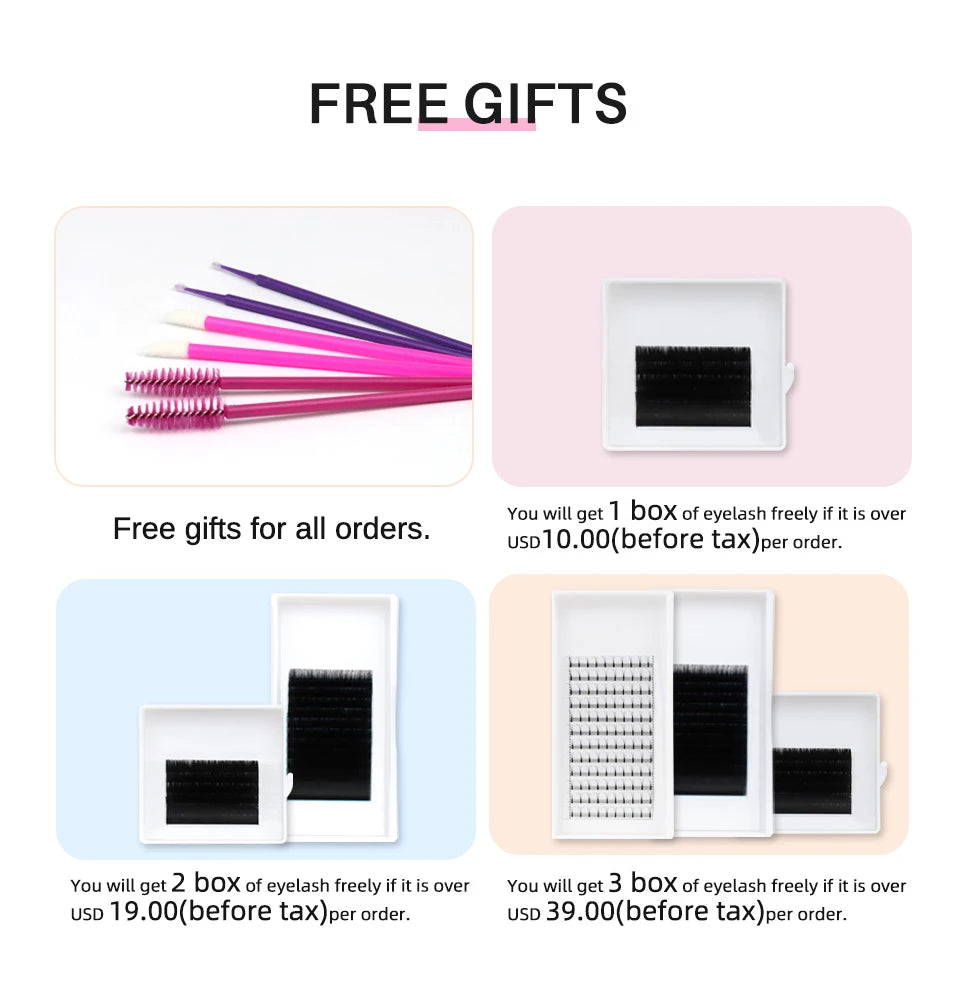 AGUUD L L+ LC LD M C D CC DD Curl Individual Eyelashes False Eyelash Extensions Mink Volume Eyelash Makeup L Eyelash Extensions