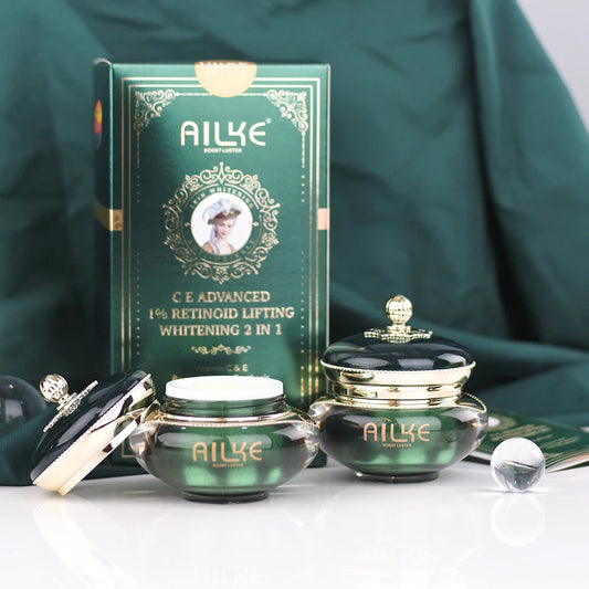 AILKE Dark Spots Removal Face Cream, With Retinol, Vitamin C, Reduce Freckles, Melanin Day And Night Lightening Skin Care Set