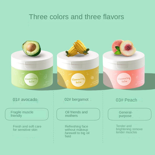 New Product Vegetable Oil Peach Makeup Remover Cleansing Ice Cream with A Gentle Texture and No Tightness Makeup Remover Balm