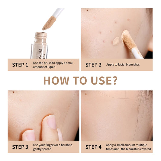 Lakerain Hydrating Radiant Concealer Liquid Foundation Texture High Coverage Long-Lasting Oil Control Hydrating Skin Concealer