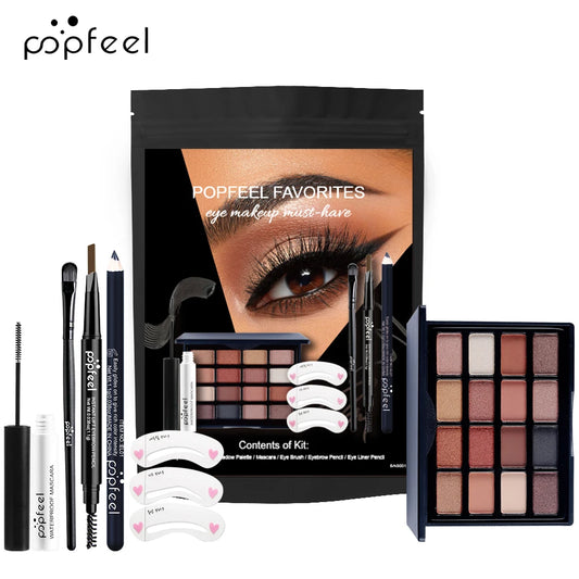 POPFEEL Eye Makeup Kit Makeup Set, Mini Makeup Kit, Eey Shadow Palette Eyebrow Mascara Eyeliner