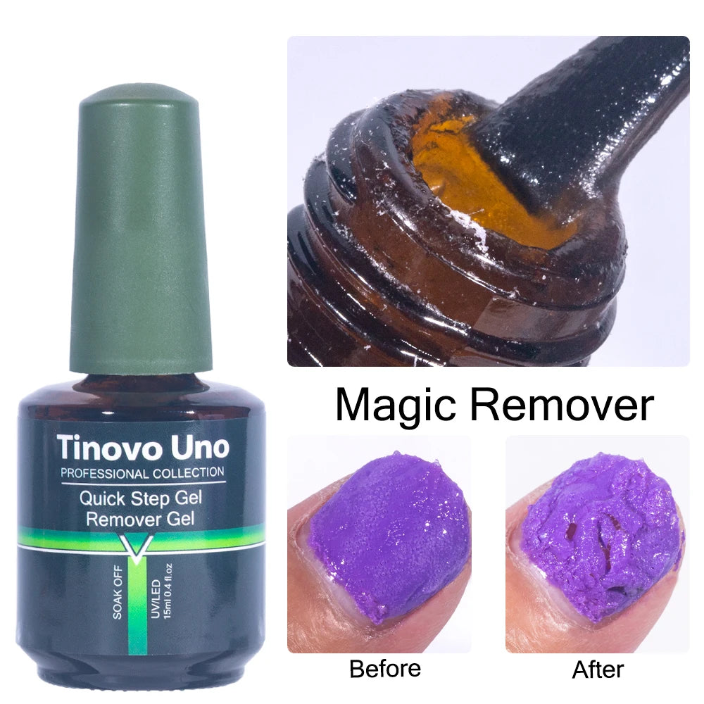 Tinovo Uno 15ML Magic Remover Professional Quick Step Nail Gel Polish Remover Burst Semi Permanent Soak Off Degreasr Cream