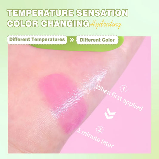 QIBEST 3 Colors Jelly Blush Stick Lip Balm Eyes 3-in-1 Multi-Use Matte Blush Moisturize Brighten Lipstick Watercolor Cosmetics