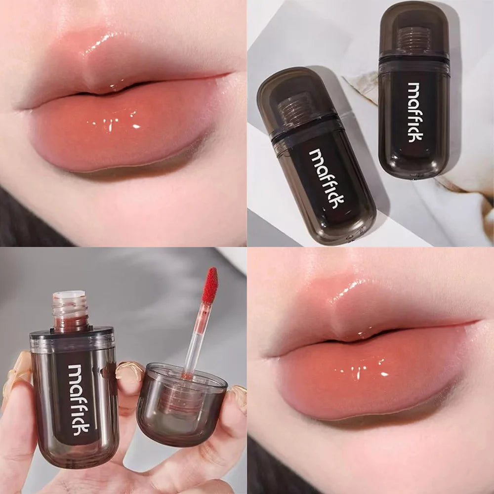 Waterproof sweat proof non smudging small black tube lip gloss moisturizing long-lasting lipstick