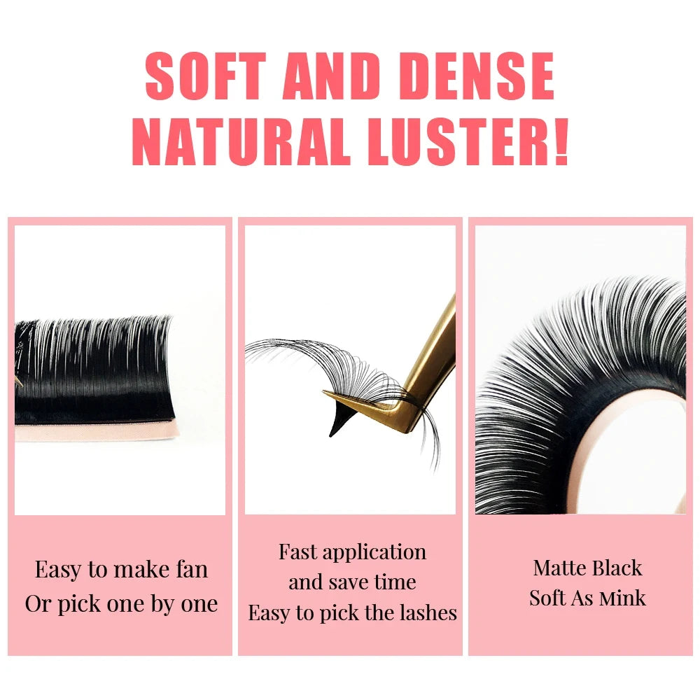 Goddess Easy Fan Lashes Faux Mink Eyelash Extension Fast Bloom Austomatic Flowering Self-Making Volume Soft Natural 5D 6D 10D