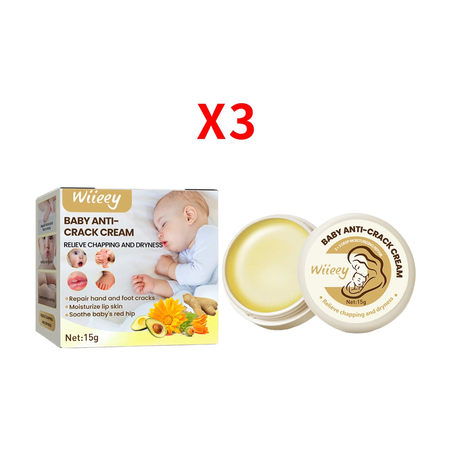 Baby Anti-Crack Cream Relieve Chapping Soothing Dryness Repair Hand Foot Cracks Body Lotion Moisturizing Soothing Lip Skin Care