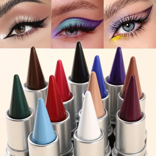 12 Colors Waterproof Eyeliner Cream Lasting Easy To Wear Eye Liner Gel Black Blue Matte Quick Dry Eyeliner Pen Makeup Cosmetics