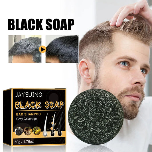 Hair Shampoo Soap Polygonum Multiflorum Black Soap White Hair Repair Soap Hair Care Set Nourishing Anti Dandruff Hair Dye Soap