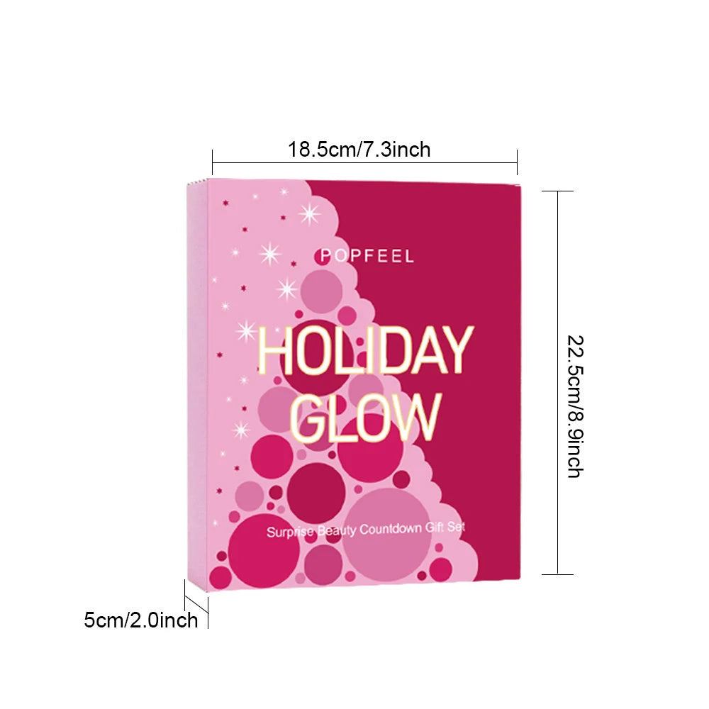 2025 Christmas Countdown Makeup Set Lipstick Eye Shadow Cosmetics 24pcs Holiday Beauty Advent Calendar Gift Box for Women Girls