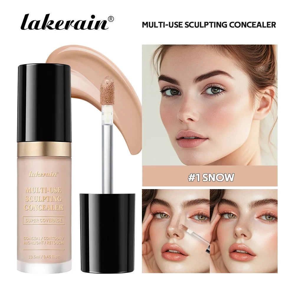 lakerain 5-Color Waterproof Concealer Matte High Coverage Oil-Control Foundation for Acne Scars and Dark Circles Cosmetics