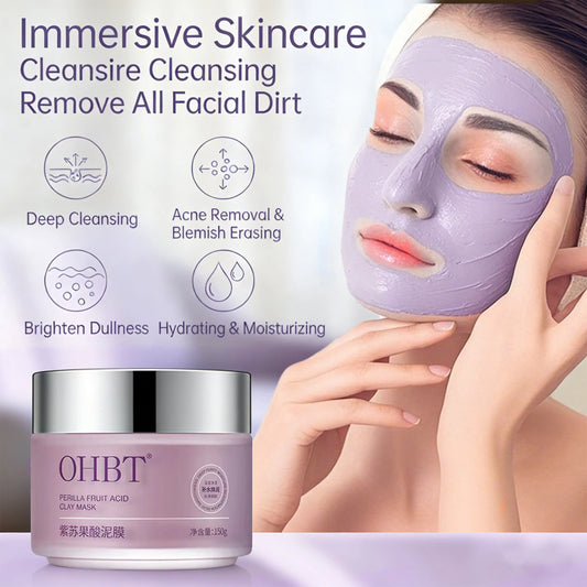 OHBT Perilla Fruit Acid Clay Mask Deep Cleansing Mud Mask Oil Control Mask Deep Moisturizing Fast Absorption 150g