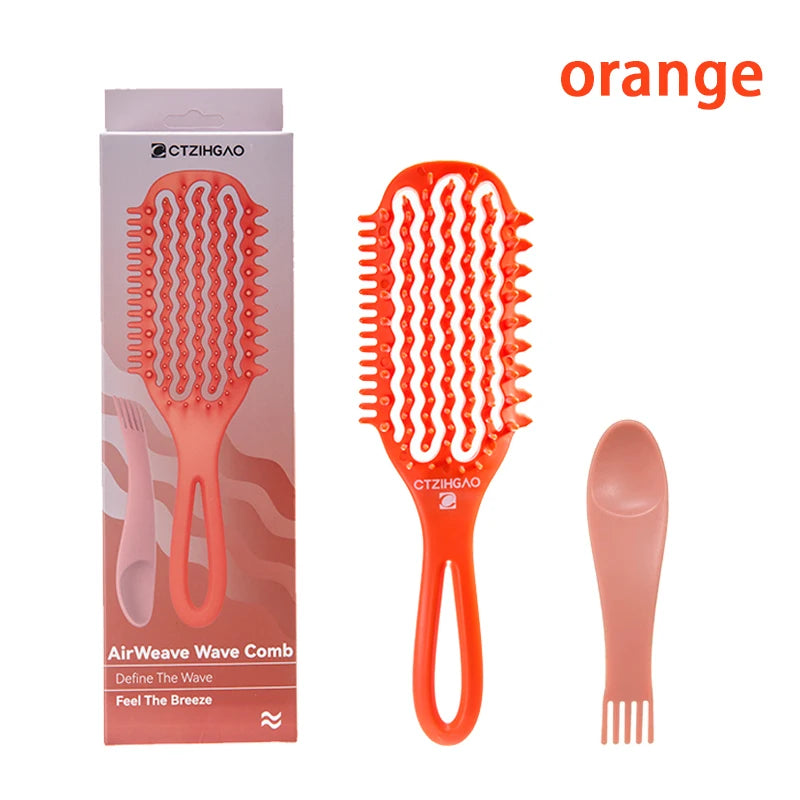 1Box Air Weave Wave Detangling Brush Anti-static Vent Hair Brush Scalp Massage Comb Hair Styling Tool for Curly Straight Hair