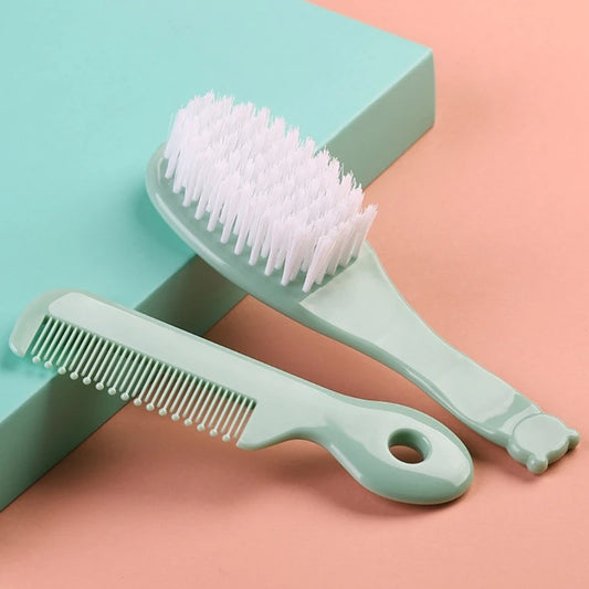 Baby Hair Brush & Comb Set Children Hair Brush Soft Nylon Bristle Cradle Caps Hair Brush for Toddler Infant Massage Dropship