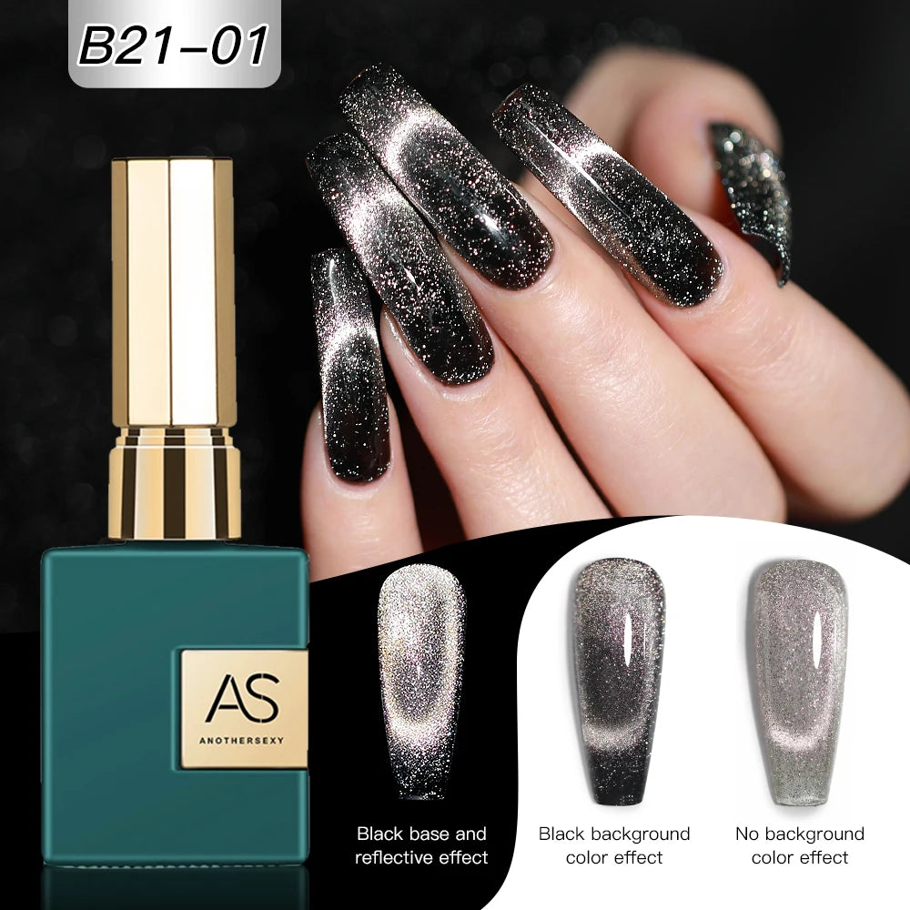 AS 15ml Cat Eye Nail Gel Polish 9D Shiny Magnetic Gel Polish Galaxy Effect Nail Gel Soak Off Manicure Varnish Need Black Gel