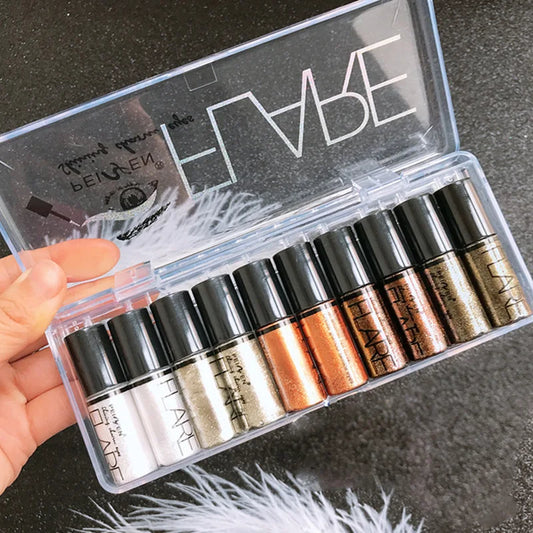1Pcs Professional Shiny Liquid Eye shadow Eyeliner Cosmetics for Women Pigment Silver Rose Gold Color Glitter Cheap Makeup