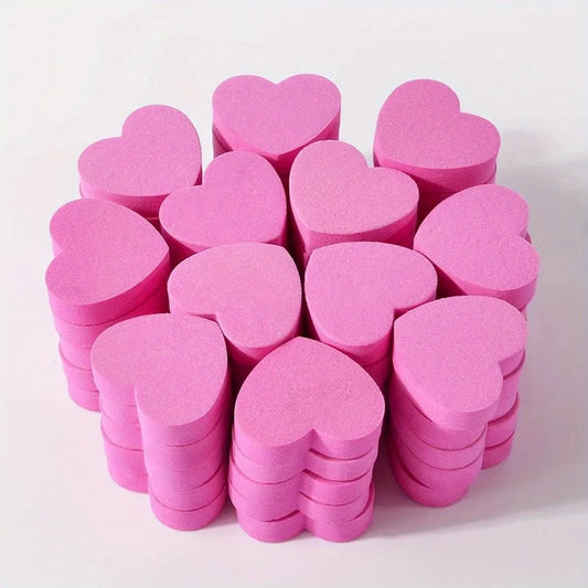 10/25/50pcs Heart Sponge Nail Files Blocks 180/240 Double-sided Polishing Sanding Buffer Washable Sandpaper Manicure Tools