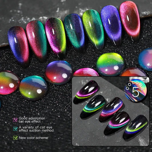 AS 15ml Cat Eye Nail Gel Polish 9D Shiny Magnetic Gel Polish Galaxy Effect Nail Gel Soak Off Manicure Varnish Need Black Gel