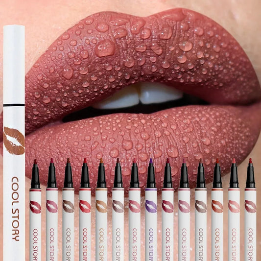 Liquid Matte Lipliner Pencil Waterproof long Lasting Lipstick Pen Natural Quick Drying Lip Liner Outline Lips Contour Makeup
