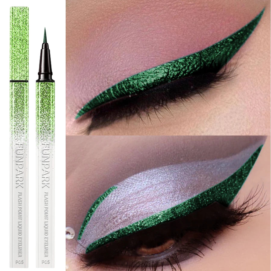1PC Green Waterproof Eyeliner Sweat-proof Long Lasting Non-smudged Fast Drying Eye Liner Korean Makeup for Women Liquid Pen