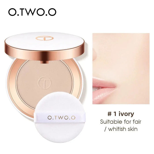 O. TWO. O Silky Soft Lightweight Setting Powder Concealing Pressed Finishing Powder Oil-Control, Brightening Face Powder