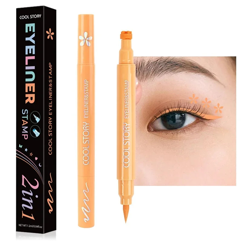 Colorful Butterfly Eyeliner Stamp Pen Star Moon Seal Long Lasting Waterproof Liquid Eye Liner Pencil Eyes Makeup Cosmetic 1/5PCS