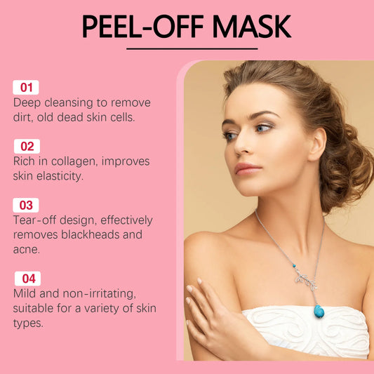 Ouhoe Collagen Peel Off Mask with Application Brush Anti Wrinkle Firming Hydrating Easy Peel All Skin Types Non Irritating Clean