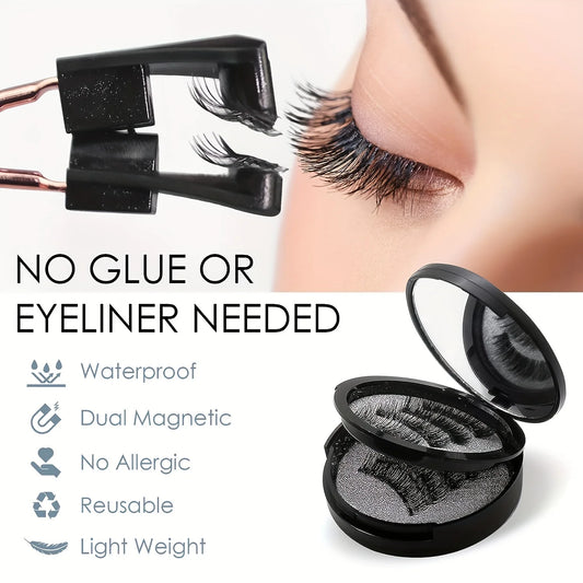 8pcs Magnetic Eyelash Kit Natural False Lashes Waterproof Eyelashes Extension Kit Reusable Wispy False Eyelashes Makeup Tools