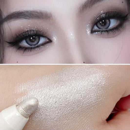 Eye Makeup Highlighter Pencil, Undereye Brightener Pencil, Dual-End Eye Shadow Stick, Smudge-Proof Eye Makeup Face Contouring