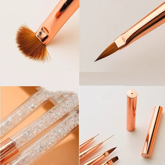 NEW 1/5 PCS Nail Brush for Manicure Art Brush Acrylic Nail Salon Brush Gadgets Nail Supplies for Professionals ZJS01