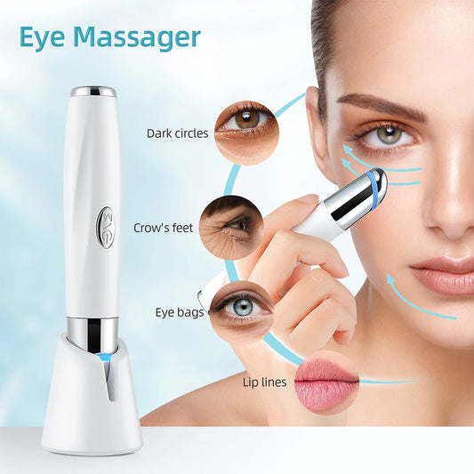 Electric Facial Massager Micro Vibration Eye Beauty Instrument For Relax Eye Dark Circles Eye Bags Puffiness Eye Massage
