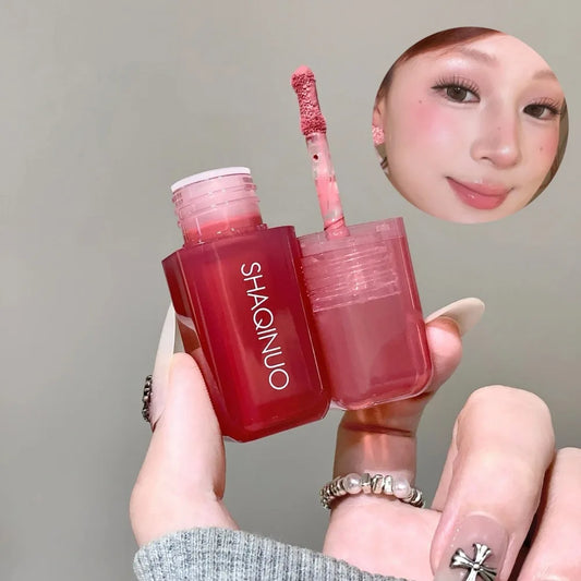Monochrome Liquid Blusher Waterproof Moisturizing Highlight Beauty Purple Lip Cheek Dual-use Matte Natural Rouge Face Makeup