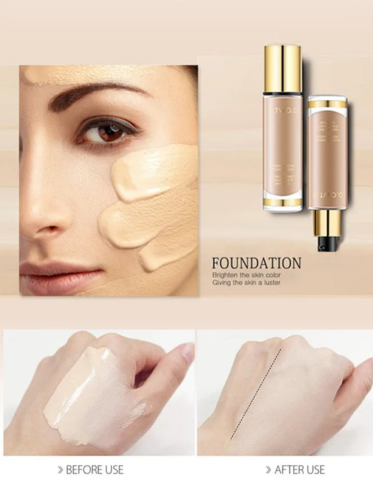 O.TWO.O Liquid Foundation Smooth Invisible Pores Conceal Flawless Makeup Base 8 Colors Waterproof Face Cosmetics 30ml