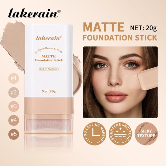 Matte Foundation Stick Waterproof Coverage Travel Flawless Eraser Foundation Stick Lightweight Enhance Skin Radiance Face Makeup