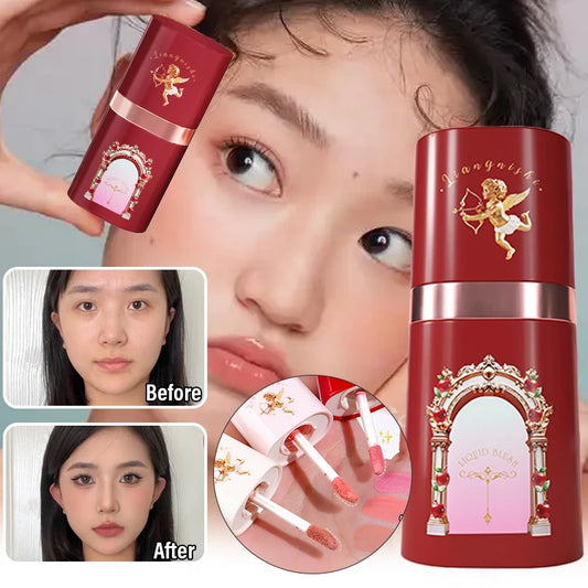 Cherry Red Liquid Blush Stick Creamy Cheek Tint Silky Matte Finish Longwear Hydration Brighten Contour Makeup Cosmetics