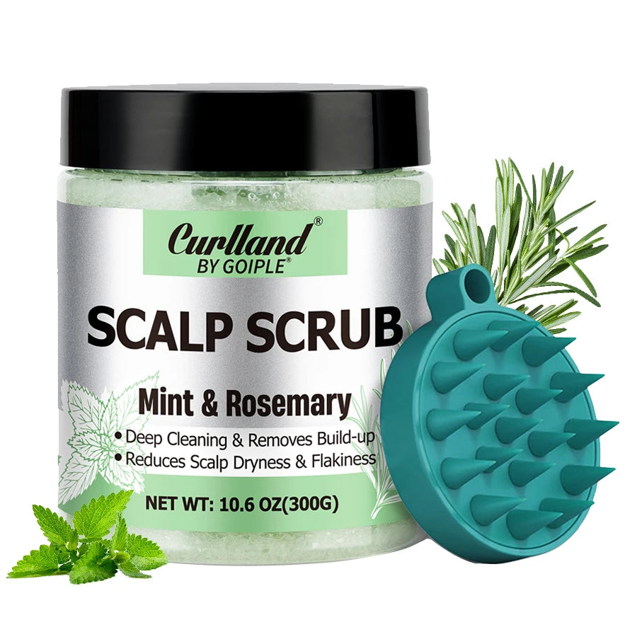 300g Rosemary Mint Scalp Scrub Deep Cleansing Refreshing Shampoo Oil Control or Hair Scalp Massager Care Products for Itchy Scal