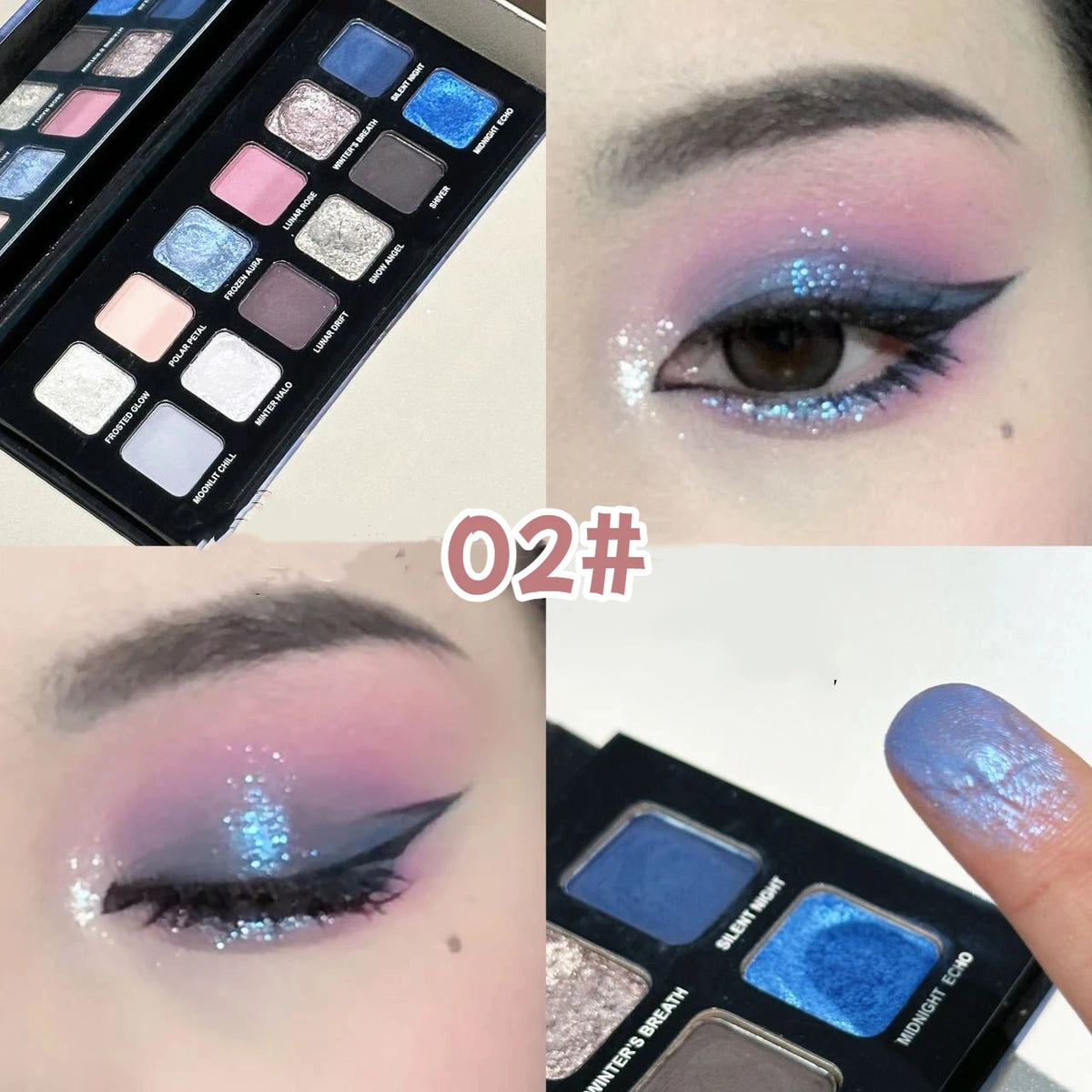 12 Colors Metallic Eyeshadow Palette Pearl Matte Sparkling Shimmer Blue Eye Shadow Highlighter Brighten Glitter Halloween Makeup