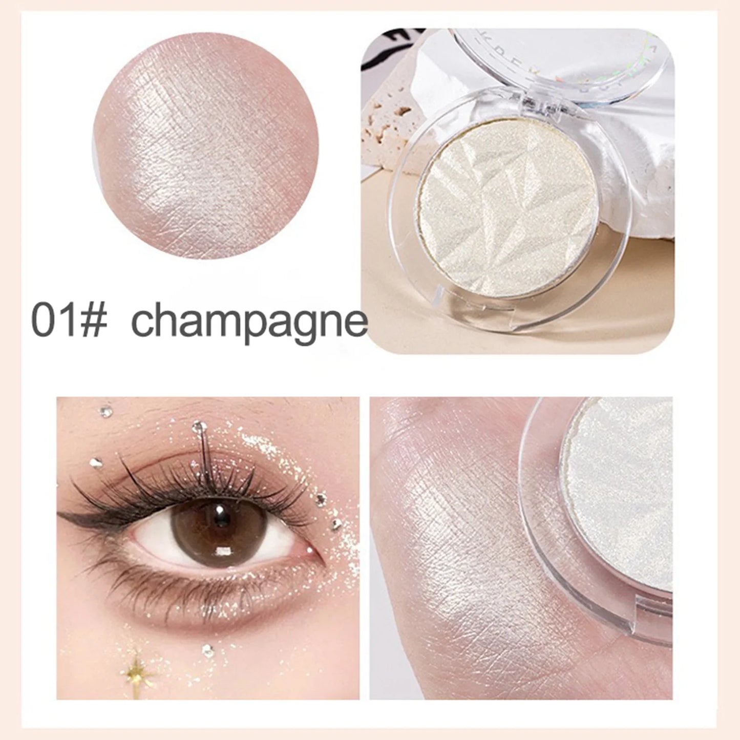 Shimmer Diamond Glow Highlighter – 2-Color Palette for Contour, Brighten, Radiant Skin, Festival & Party Makeup Essential Tool
