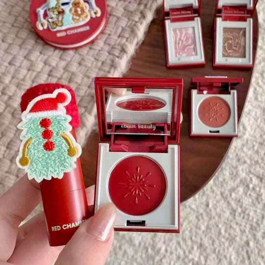 RED CHAMBER Waterlight Blush Lip Gloss Multi-use Cream Pearl Shimmer Eye Shadow High Gloss Face Contouring Makeup Christmas