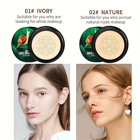 Snail Collagen BB Cream Mushroom Head Air Cushion CC Cream Face Concealer Brightening Moisturizing Foundation Cream Waterproof