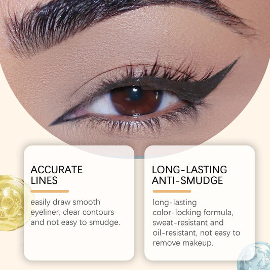 Waterproof Eyeliner Pen Colorfast Long Lasting Anti Smudge Quick Drying Sweat Resistant Smooth Portable Eye Liner Pen Eye Makeup