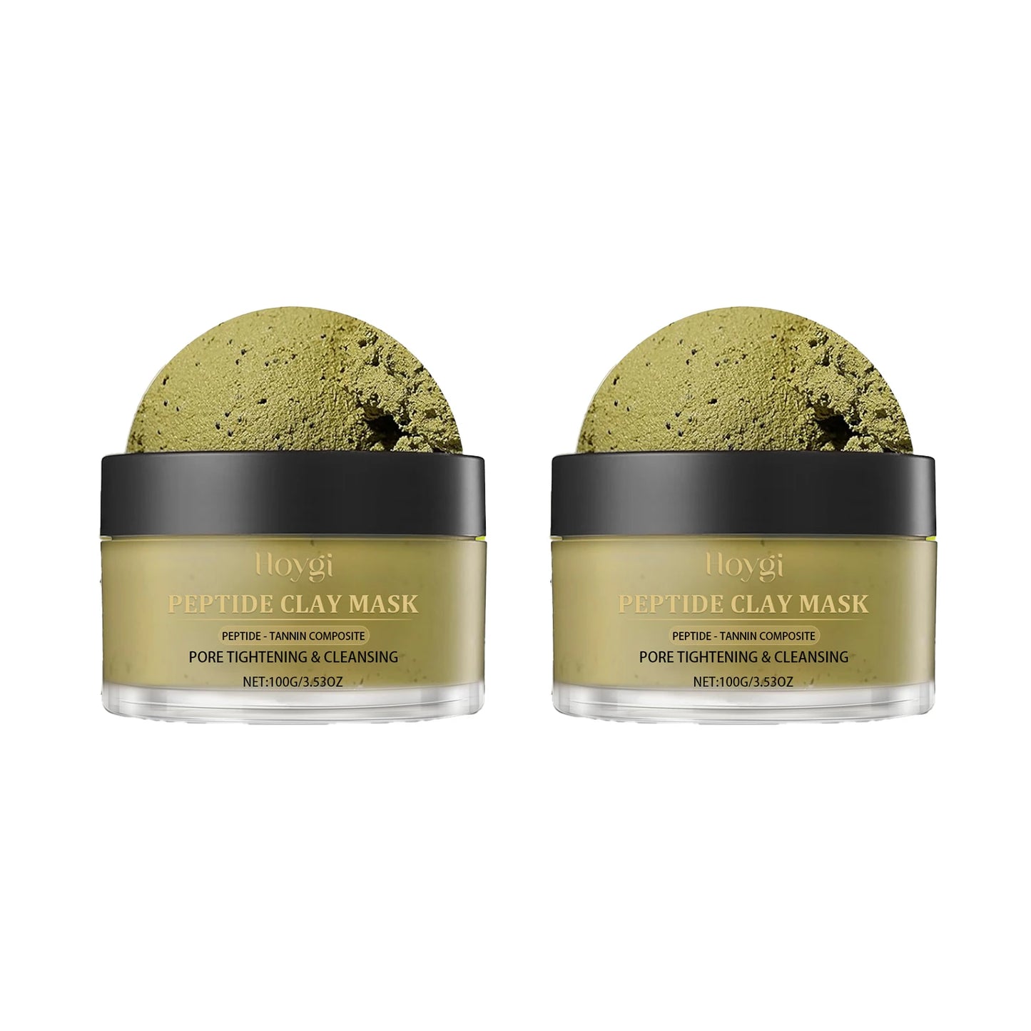 HOYGI 100g Pore Refining Clay Mask Kaolin Tea Extract Deep Cleansing Control Facial Treatment for Oily Skin Non Drying Formula