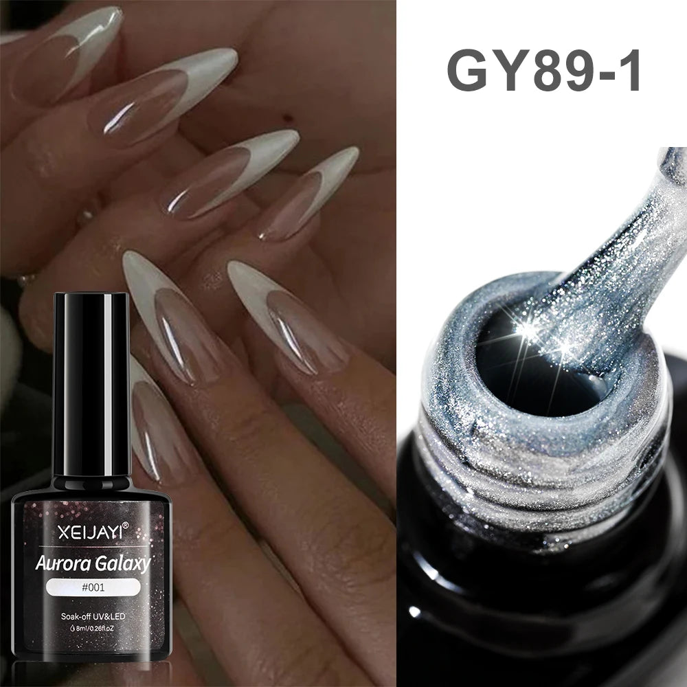 15ml Aurora Mermaid Sparkly Gel Nail Polish Glitter Iridescence Soak Off UV Gel Semi-permanent Varnish DIY Manicure Gel Polish