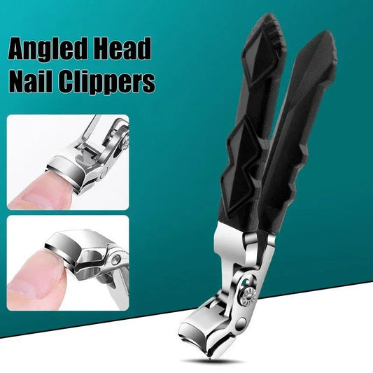 Curved Nail Scissors Stainless Steel Large Opening Toenail Scissors Elderly Angle Cutter Trimmer Manicure Nail Scissors