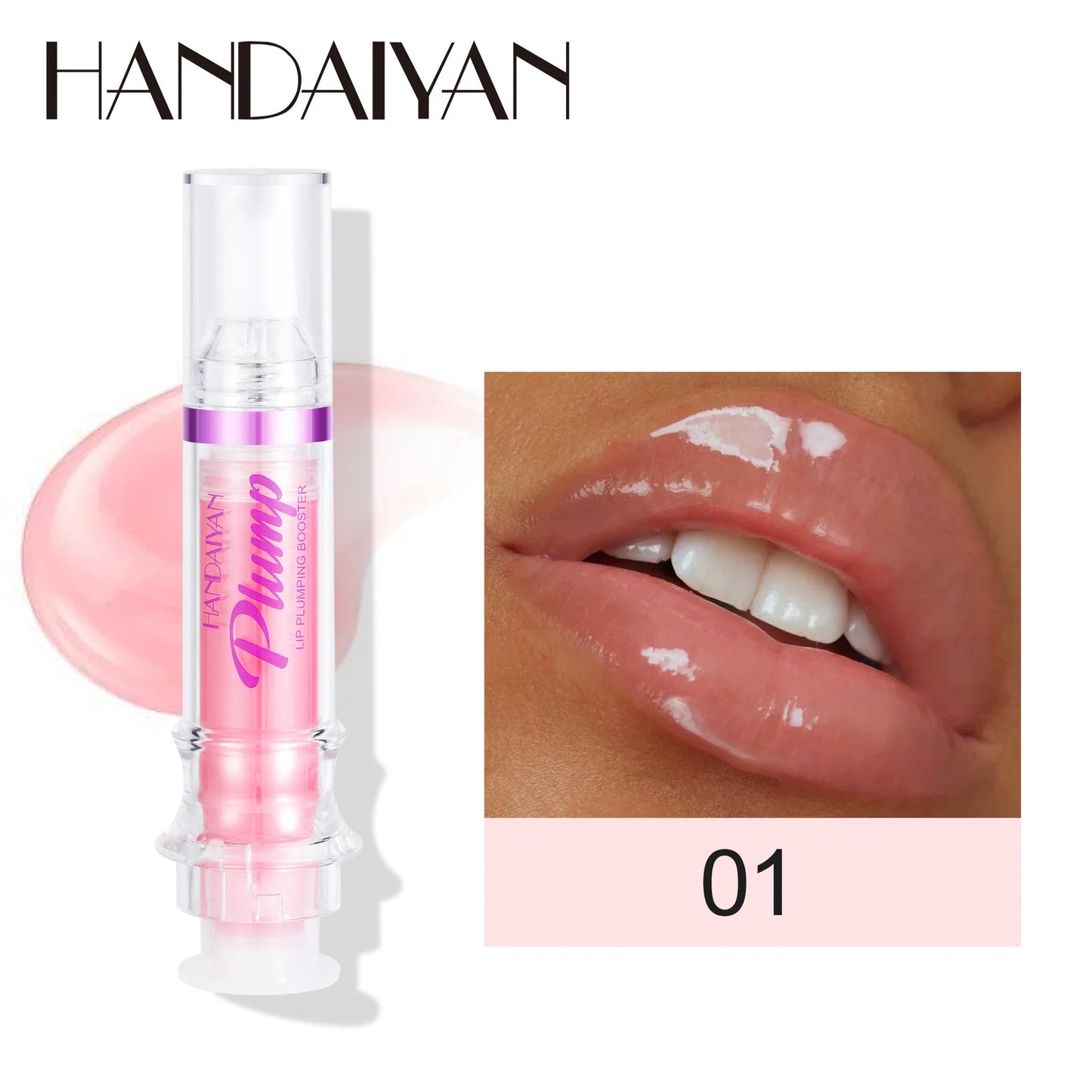 HANDAYAN 6 Color Lip Plumper Gloss Moisturizing Honey Oil Enhancer Transparent Shine Booster Makeup Beauty