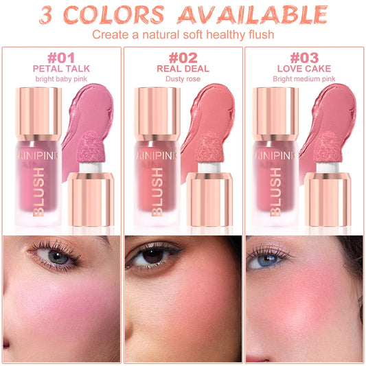 Matte Liquid Blush Cheek Tint Cheek High Pigmented Long Lasting Transfer-proof Multi-use Natural Flush No Cakey US Stock Y2K
