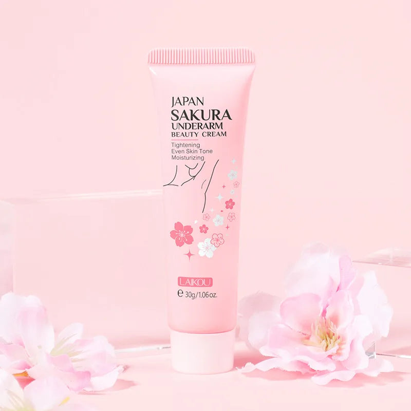 Japan Sakura Underarm Tightening Cream Knee Buttocks Dark Skin Bleach Improve Melanin Pigmentation Dull Moisturizing Brighten
