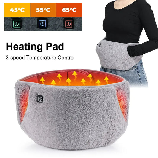 3 Levels Electric Heating Pad for Abdominal Menstrual Pain Relief Warm Palace Belt Cold-Proof USB Hand Warmer Waist Warming Pad