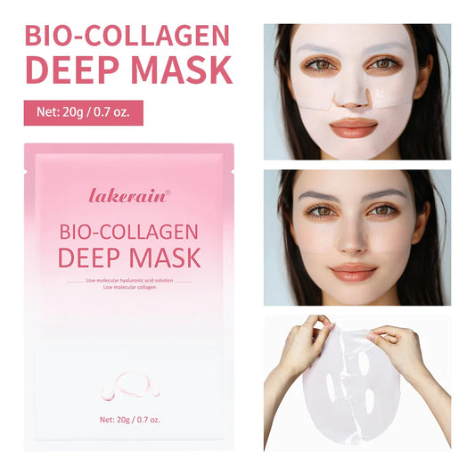 Lakerain Bio-Collagen Sleeping Mask Facial Skin Care Hydrating Moisturizing Patch Mask Moisturizing Peel-Off Mask Single Sheet