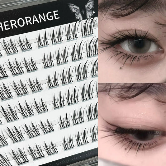 3/6/10 Rows Natural Charming Lashes Y2k Segmented Foxes Eyelash Extension Fluffy Single Clusters False Eyelashes Makeup Tools